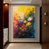 Original Floral Painting on Canvas, Large Abstract 3D Textured Blossom Flower Wall Art Custom Modern Fashion Living Room Home Decor Online